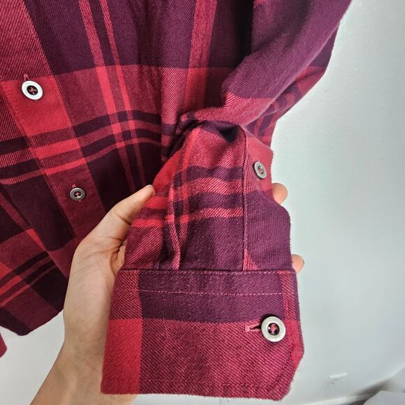 Under Armour Flannel Shirt Red Plaid Coldgear Button Front Long Sleeve Men S - Picture 4 of 8